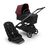 Bugaboo Dragonfly 2-in-1 stroller graphite base, midnight black fabrics, dark cherry red sun canopy - Thumbnail Slide 1 of 16