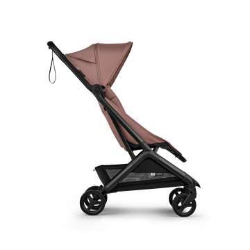 Bugaboo Butterfly 2 travel stroller black base, dusty pink fabrics, dusty pink sun canopy