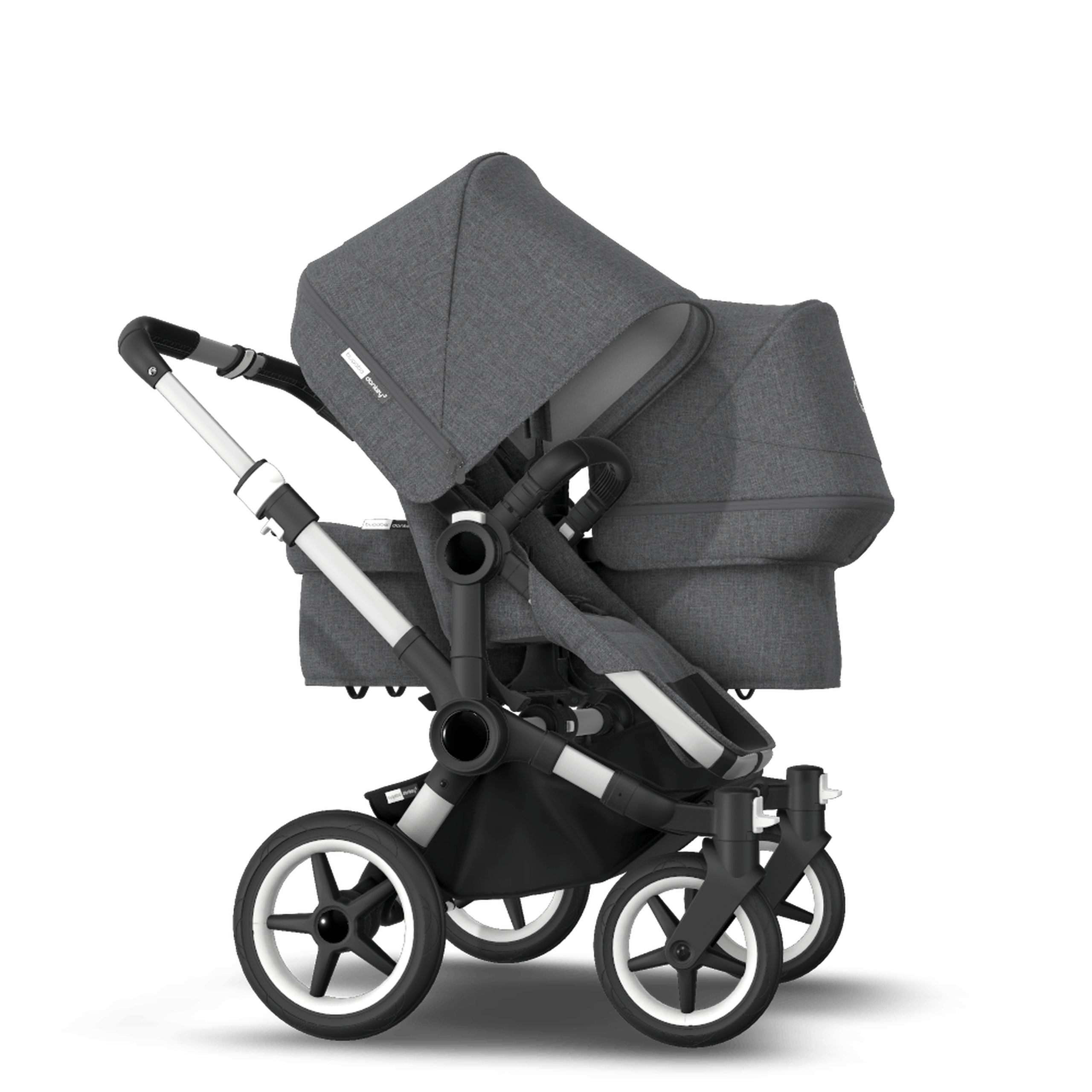 Refurbished Bugaboo Donkey3 duo compl UK ALU/GREY MELANGE-GREY MELANGE - Thumbnail Slide 3 van 5