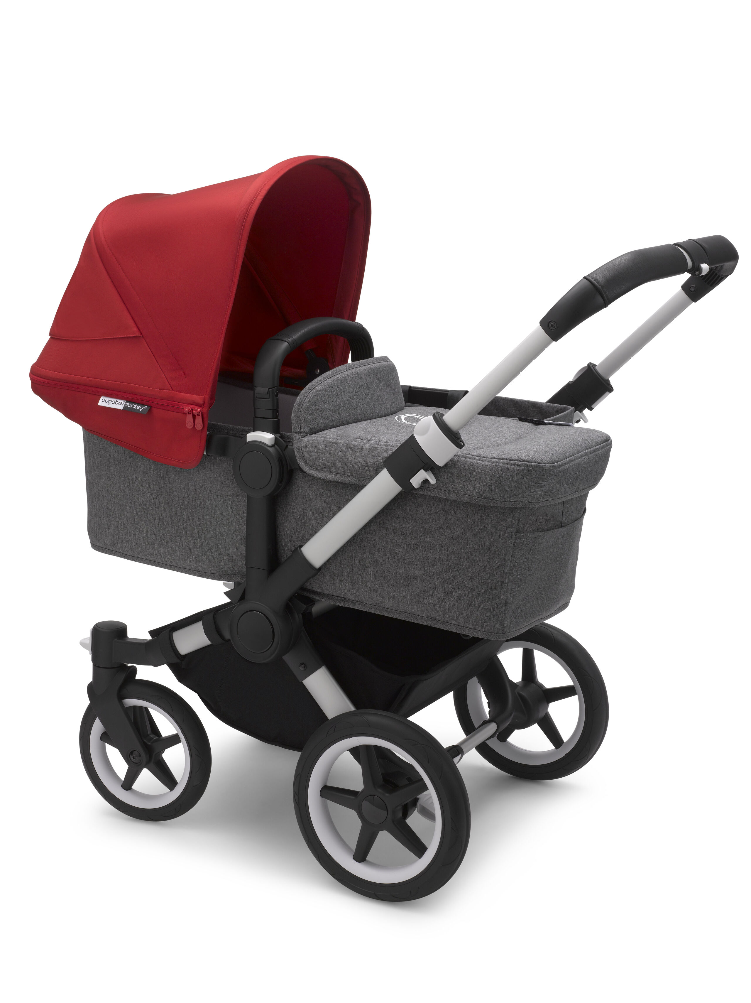 Refurbished Bugaboo Donkey3 mono complete IL ALU/GREY MELANGE-RED - Thumbnail Slide 1 of 3