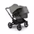 Bugaboo Donkey 5 Duo double stroller black base, grey mélange fabrics, forest green sun canopy - Thumbnail Slide 1 of 11