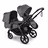 Bugaboo Kangaroo tandem pram black base, forest green fabrics, forest green sun canopy - Thumbnail Slide 3 of 12