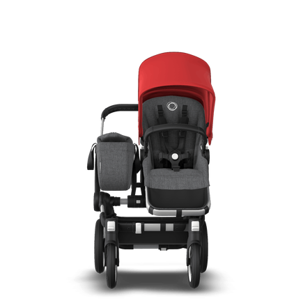 Bugaboo Donkey 3 Mono Complete Red sun canopy, grey melange seat, aluminum chassis - view 1
