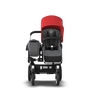 Bugaboo Donkey 3 Mono Complete Red sun canopy, grey melange seat, aluminum chassis - Thumbnail Slide 1 of 5