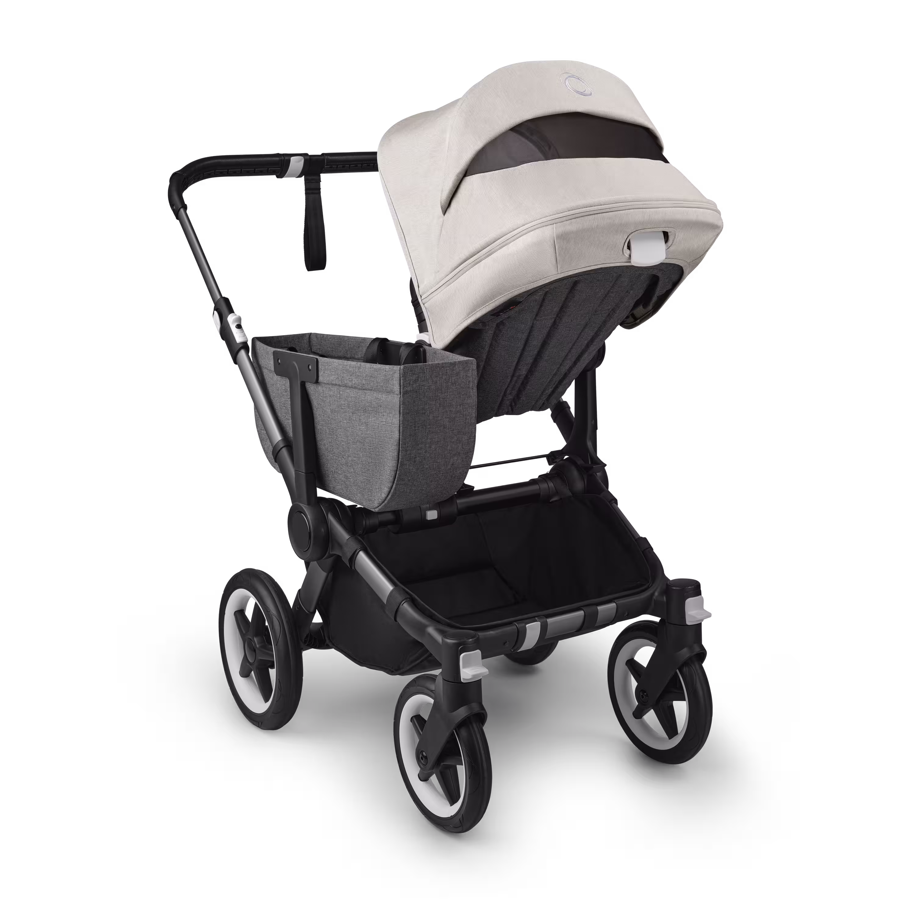 Bugaboo Donkey 5 Mono 2-in-1 stroller graphite base, grey mélange fabrics, misty white sun canopy - Main Modal Image Slide 4 of 11