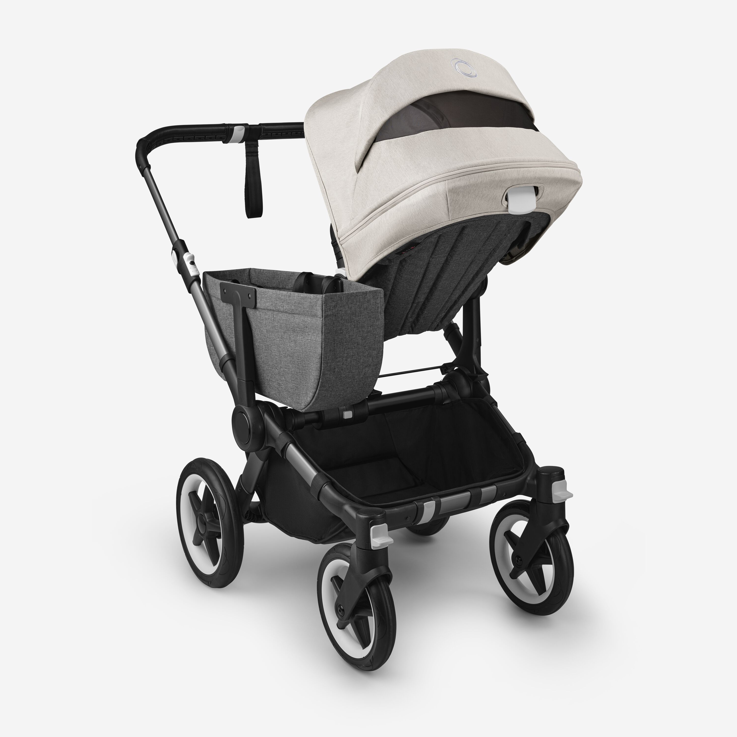 Bugaboo Donkey 5 Mono 2-in-1 stroller graphite base, grey mélange fabrics, misty white sun canopy - Main Modal Image Slide 4 of 12