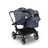 Bugaboo Donkey 5 Duo double stroller graphite base, stormy blue fabrics, stormy blue sun canopy - Thumbnail Slide 4 of 11