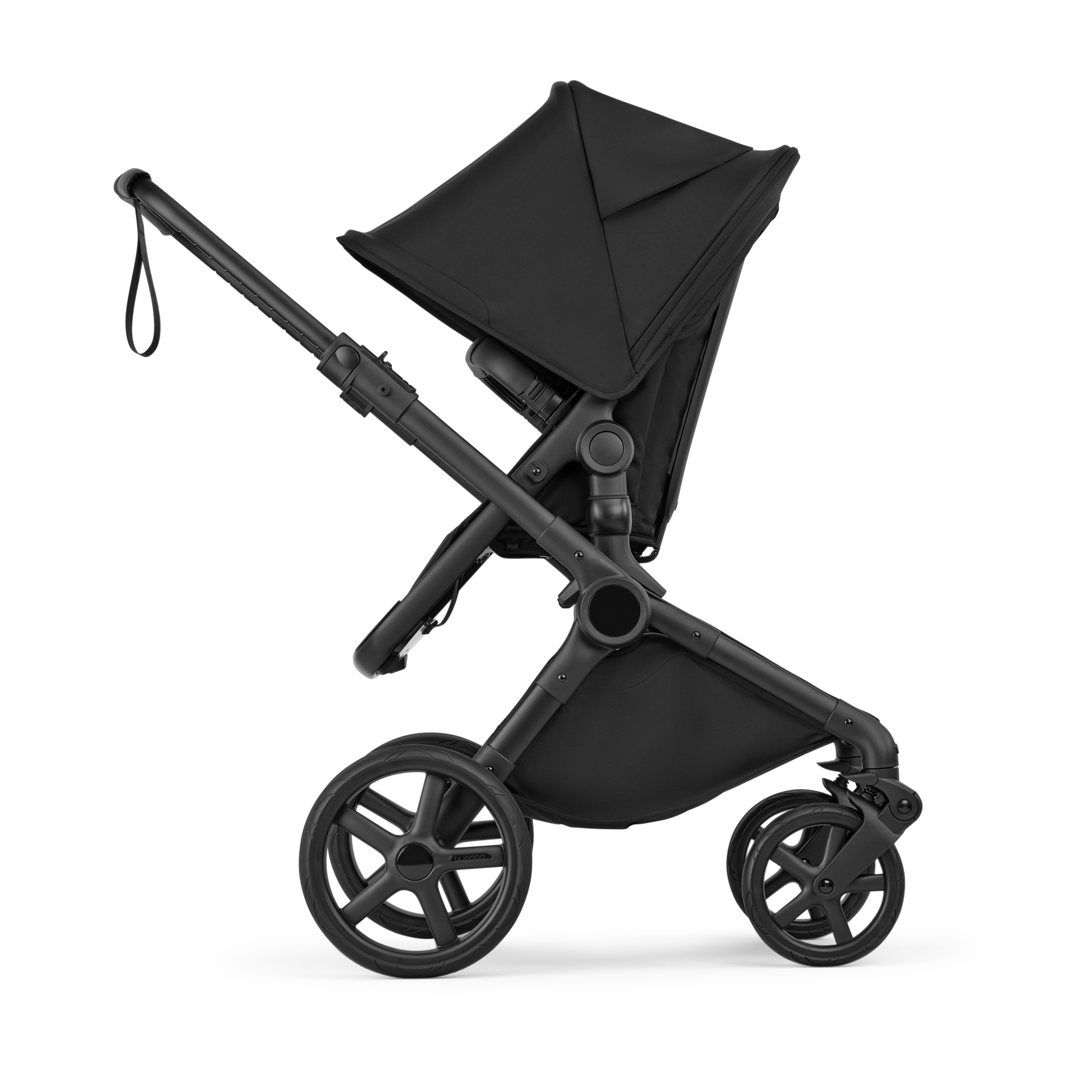 Bugaboo Cub 2-in-1 pram black base, heritage black fabrics, heritage black sun canopy - Thumbnail Slide 3 of 12