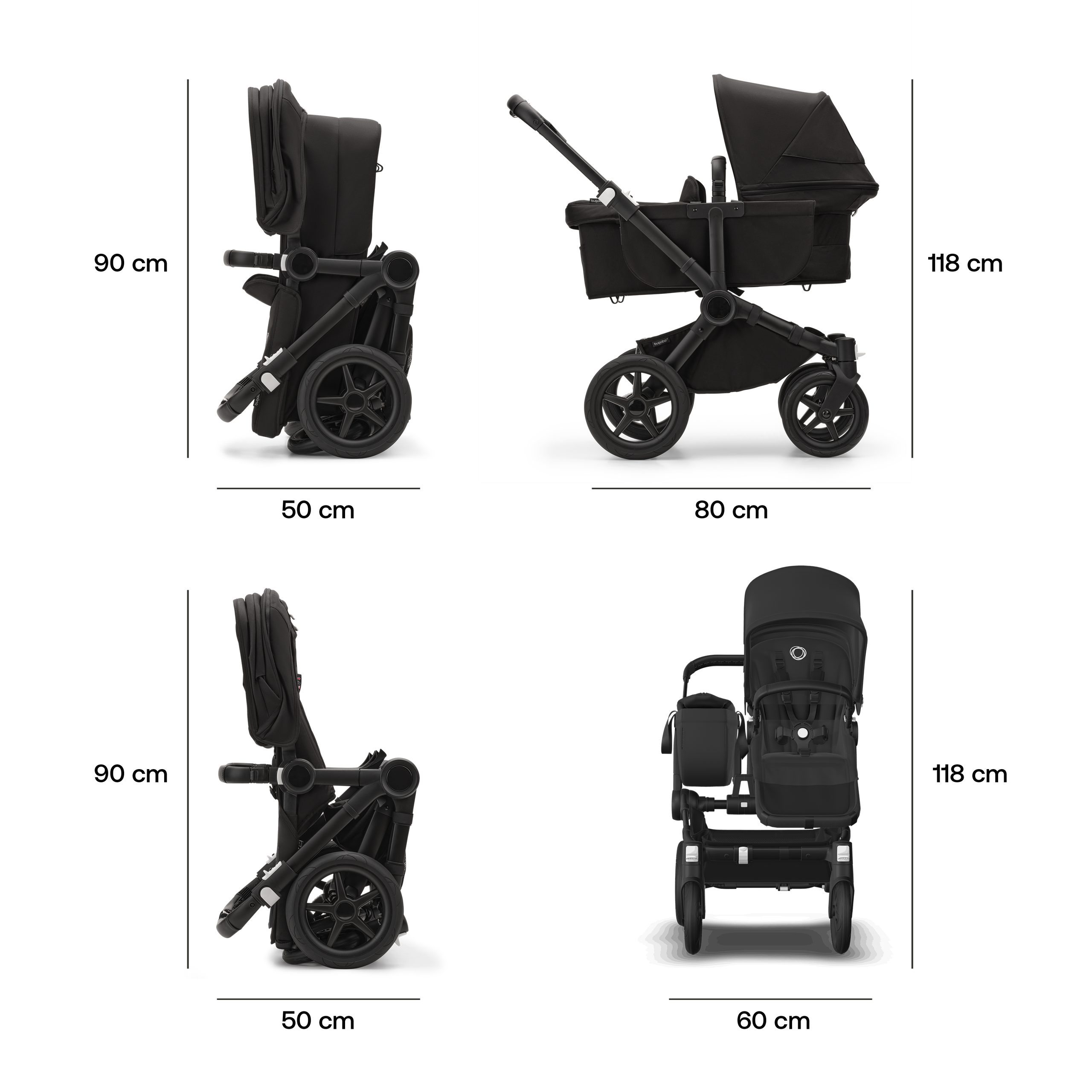Refurbished Bugaboo Donkey 5 Mono complete BLACK/MIDNIGHT BLACK-MIDNIGHT BLACK - Thumbnail Slide 8 of 10