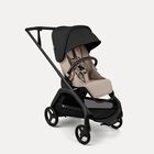 Bugaboo Dragonfly Plus seat stroller black base, desert taupe fabrics, heritage black sun canopy