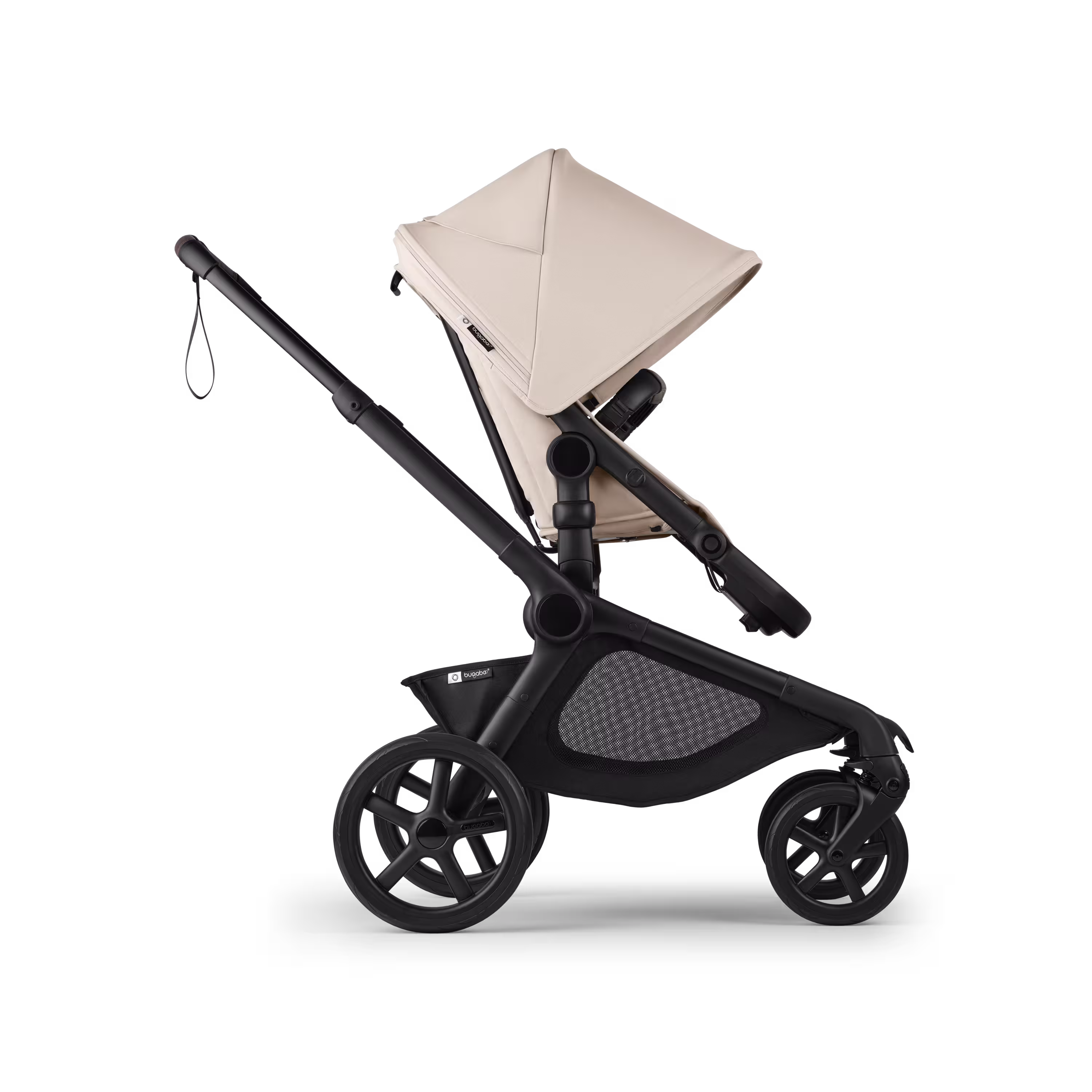 Bugaboo Kangaroo seat-only stroller black base, desert taupe fabrics, desert taupe sun canopy - Main Modal Image Slide 2 of 11