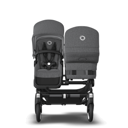 Bugaboo Donkey 5 Duo bassinet and seat stroller graphite base, grey mélange fabrics, grey mélange sun canopy - view 2