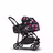 Bugaboo Bee 6 bassinet and seat stroller black base, black fabrics, animal explorer red/blue sun canopy - Thumbnail Slide 3 of 6