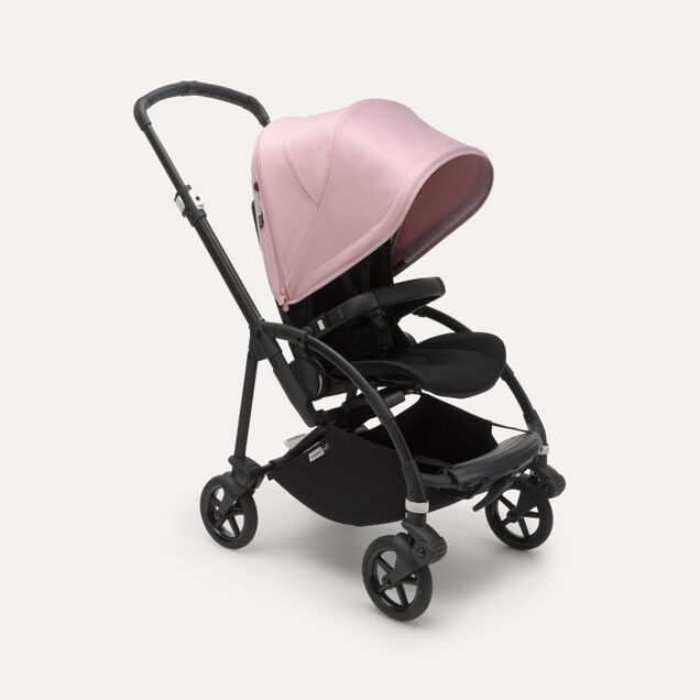 Bugaboo Bee 6 seat stroller soft pink sun canopy, black fabrics, black chassis - Main Image Slide 1 of 4
