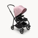 Bugaboo Bee 6 seat stroller soft pink sun canopy, black fabrics, black chassis