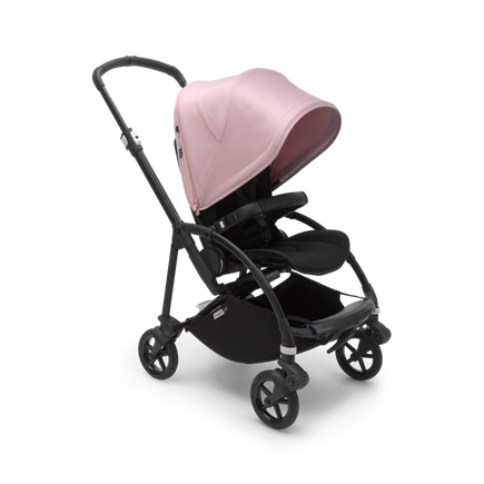 Bugaboo Bee 6 seat stroller soft pink sun canopy, black fabrics, black chassis - view 1