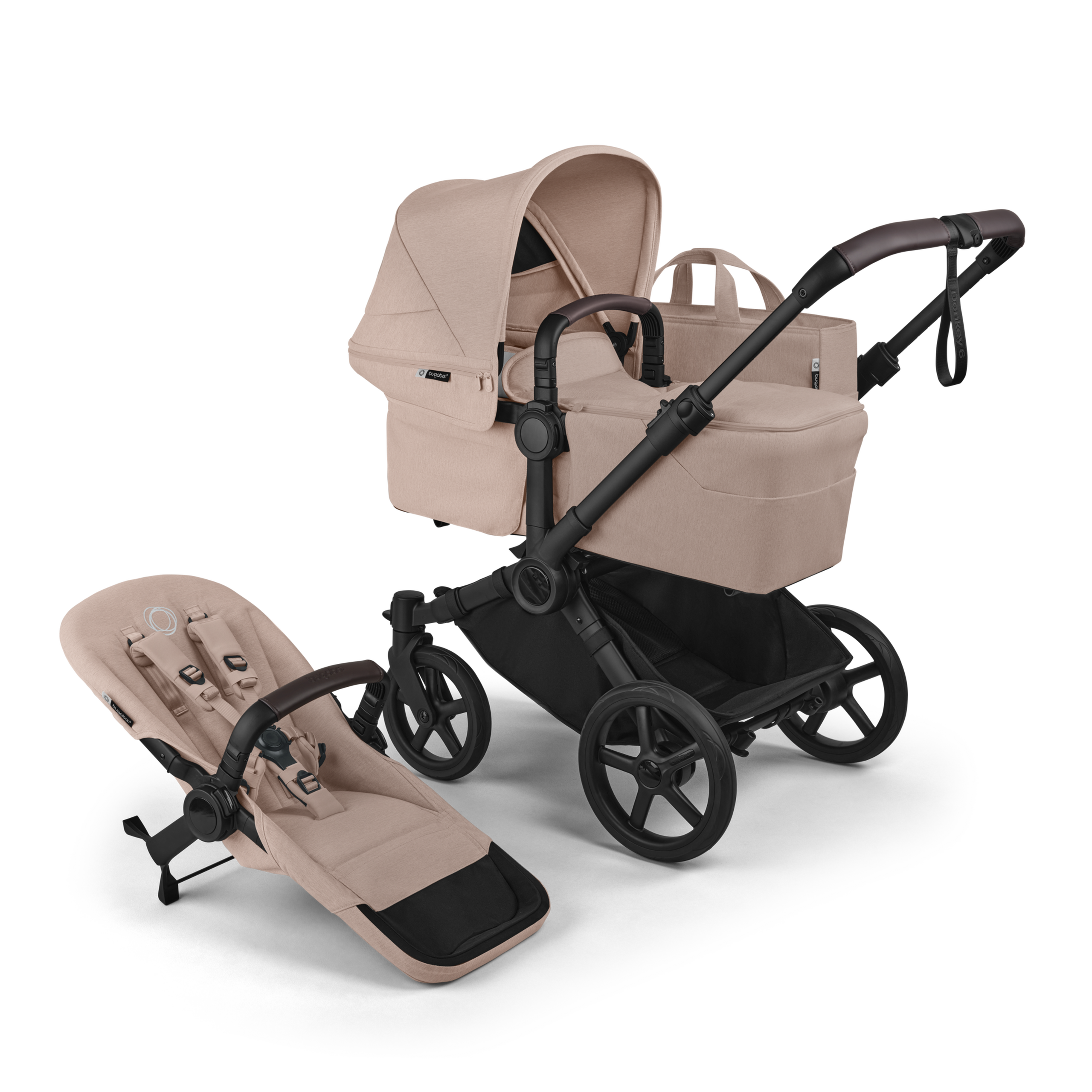 Bugaboo Donkey 6 complete NA BLACK/DESERT TAUPE MELANGE-DESERT TAUPE MELANGE - Thumbnail Slide 1 of 1