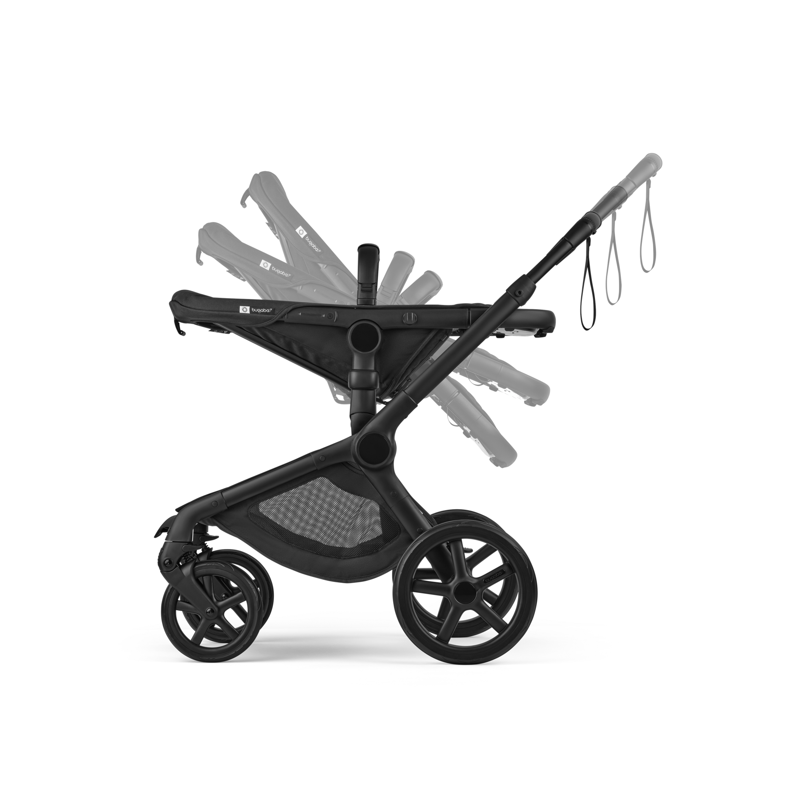 Bugaboo Fox 5 Renew 2-in-1 stroller black base, cocoa brown fabrics, cocoa brown sun canopy - Thumbnail Slide 8 of 12