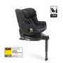 Bugaboo Owl by Nuna car seat in black fabrics on the 360 ISOFIX Base, with stability leg extended. Text reads: i-Size approved.