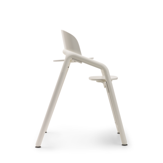 Side view of the Bugaboo Giraffe chair in white.