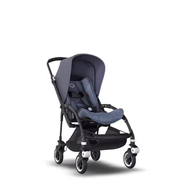 PP Bugaboo Bee 5 seat stroller steel blue sun canopy, blue melange fabrics, black base - Main Image Slide 2 of 6