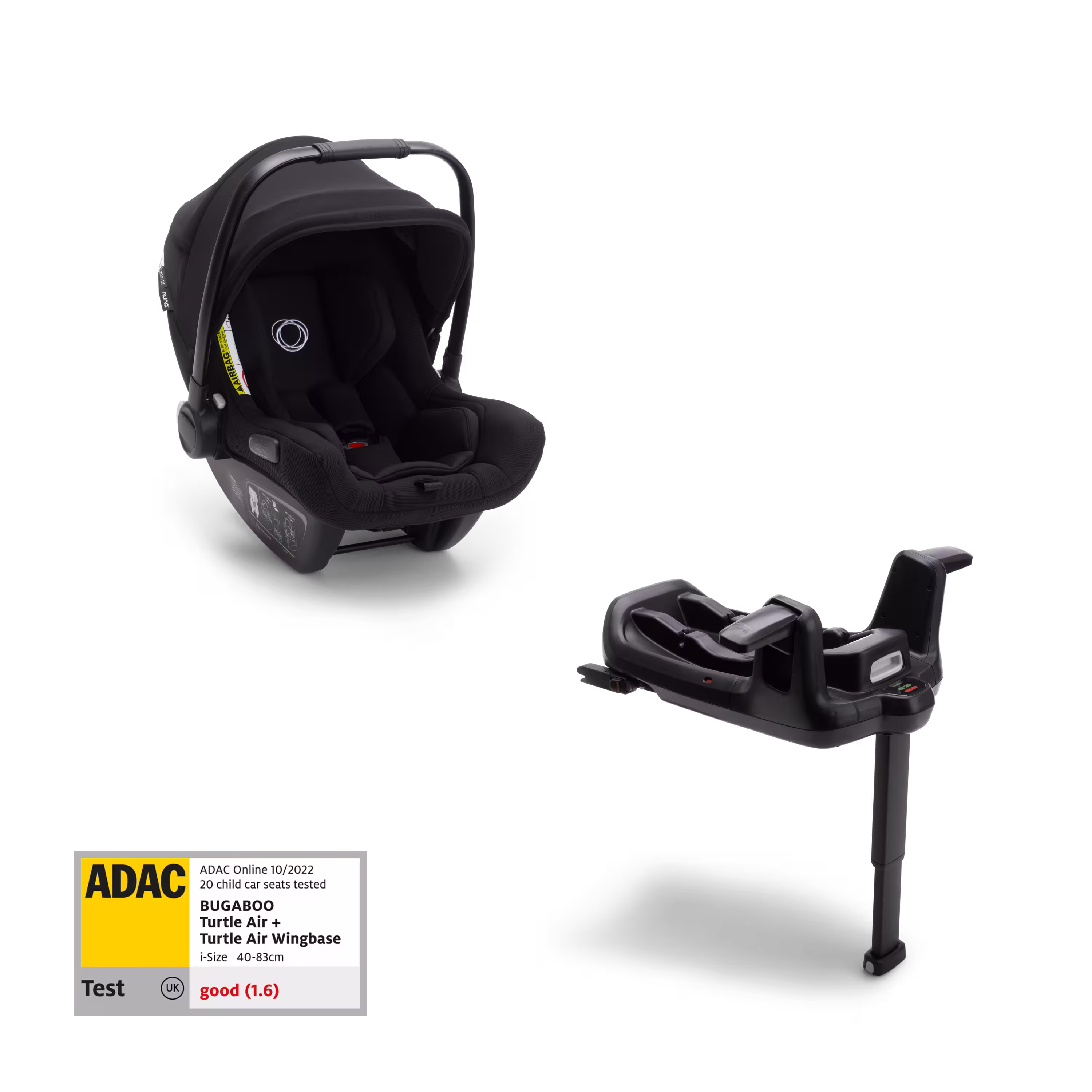 Bugaboo Turtle air by Nuna 2020 car seat UK BLACK with Isofix wingbase - Main Modal Image Slide 1 of 4