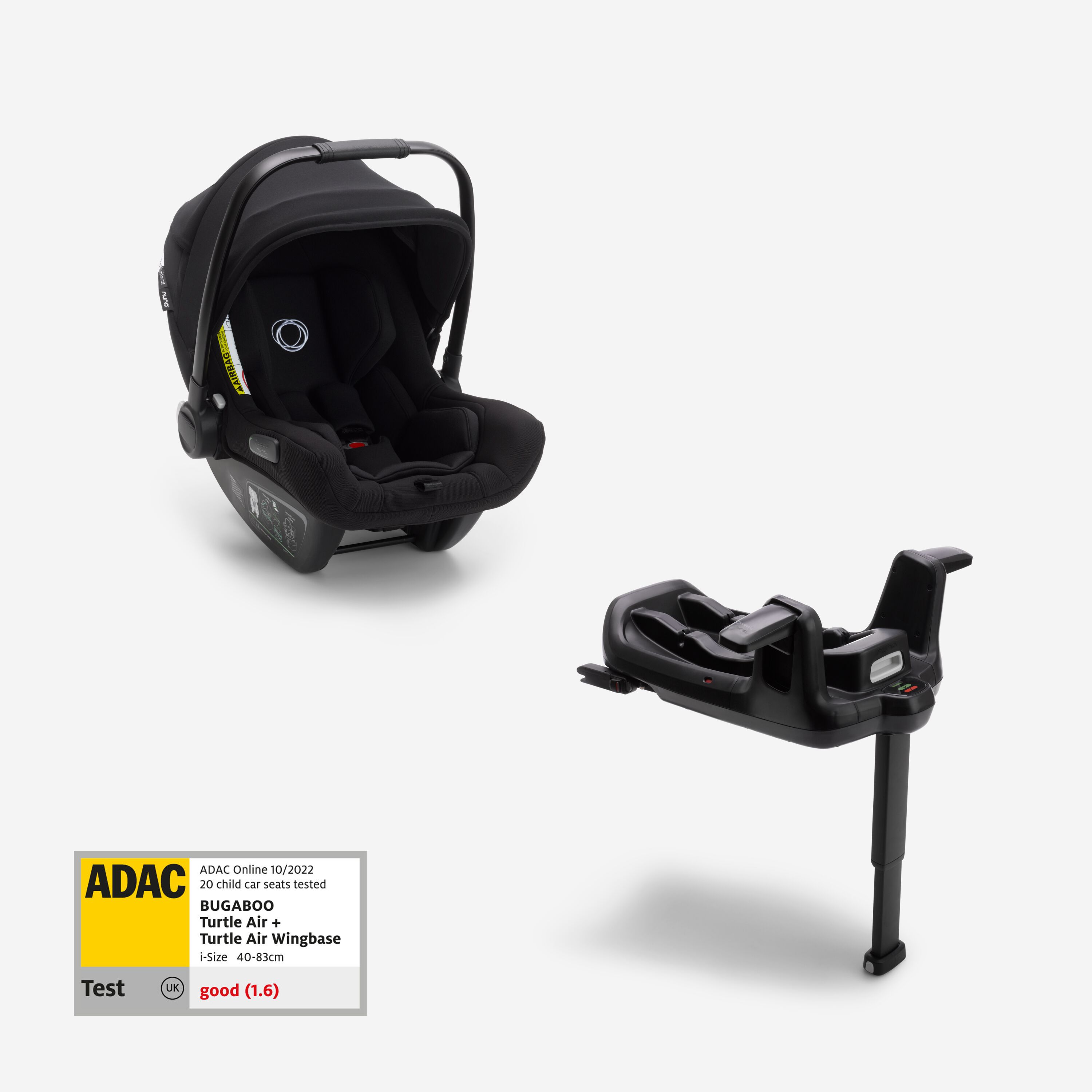 Bugaboo Turtle air by Nuna 2020 car seat UK BLACK with Isofix wingbase - Main Modal Image Slide 1 of 4