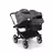 Bugaboo Donkey 5 Duo double stroller graphite base, midnight black fabrics, grey mélange sun canopy - Thumbnail Slide 4 of 11