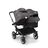 Bugaboo Donkey 5 Duo double stroller graphite base, midnight black fabrics, grey mélange sun canopy - Thumbnail Slide 4 of 11