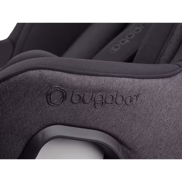 Close up of the embossed Bugaboo logo on the Bugaboo Owl by Nuna car seat in black fabrics. - Main Image Slide 8 of 8