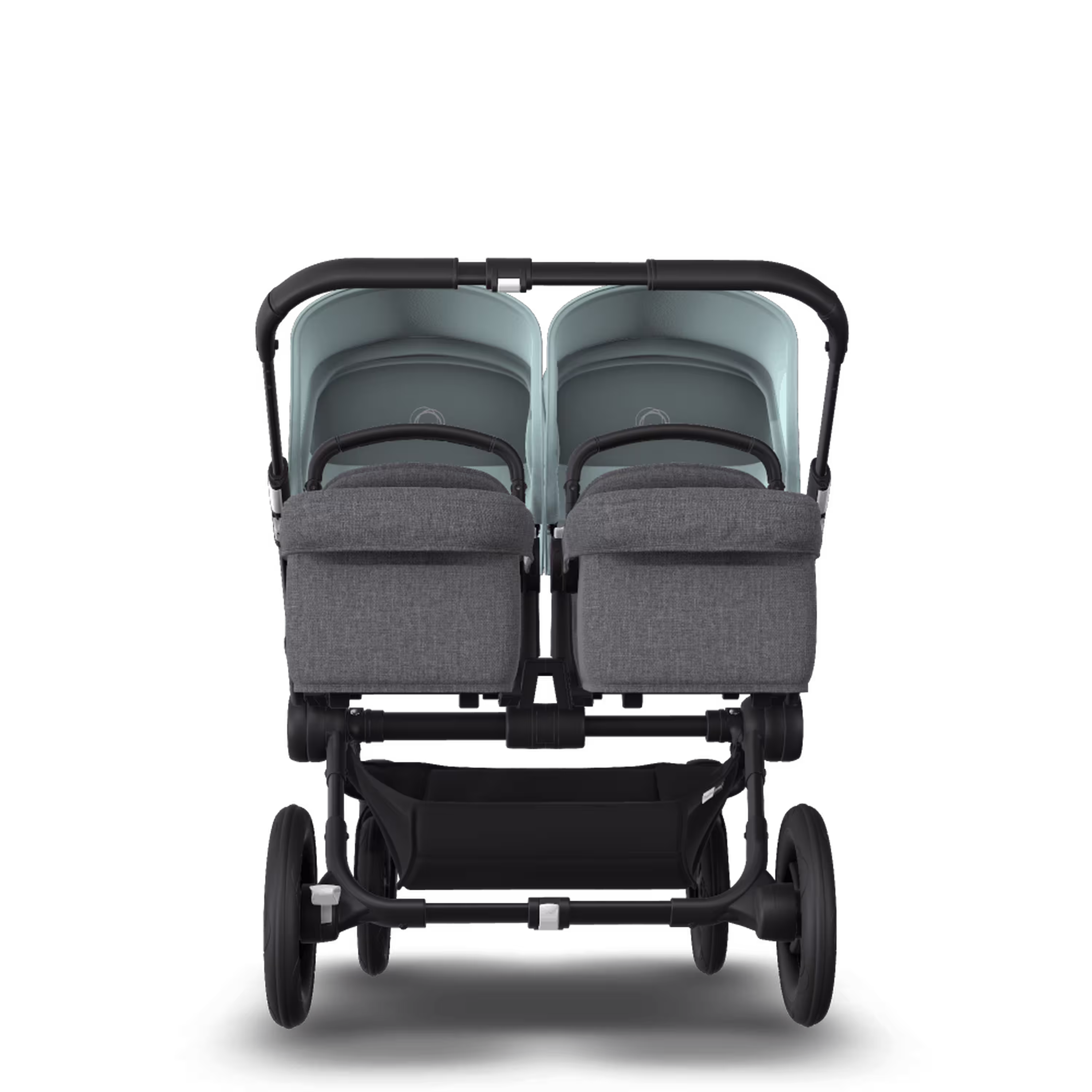Bugaboo Donkey 3 Twin seat and carrycot pushchair vapor blue sun canopy, grey melange fabrics, black base - Main Modal Image Slide 3 of 9