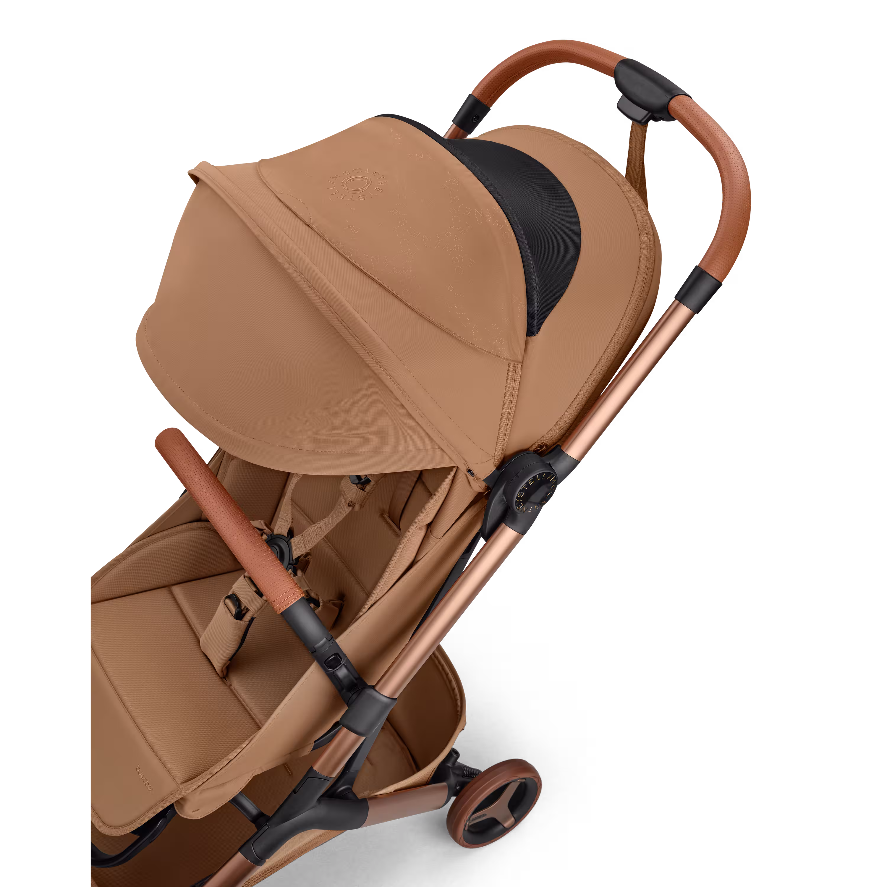 Bugaboo x Stella McCartney Butterfly 2 Plus travel pram tobacco brown base, tobacco brown fabrics, tobacco brown sun canopy - Main Modal Image Slide 10 of 12