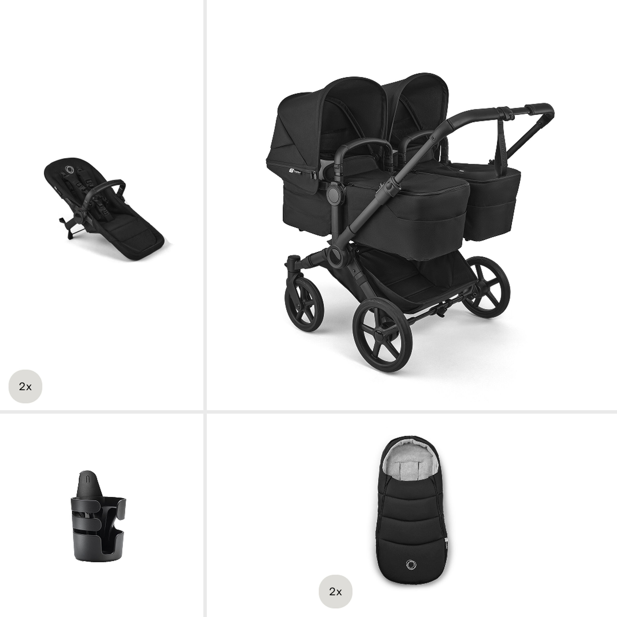 Bugaboo Donkey 6 Twin Essential pushchair bundle - Thumbnail Slide 1 of 4