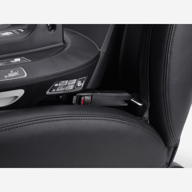 Close up of the ISOFIX connector between the Bugaboo 360 Base by Nuna and car. The indicator is red to signal incorrect installation. - Main Image Slide 4 of 8