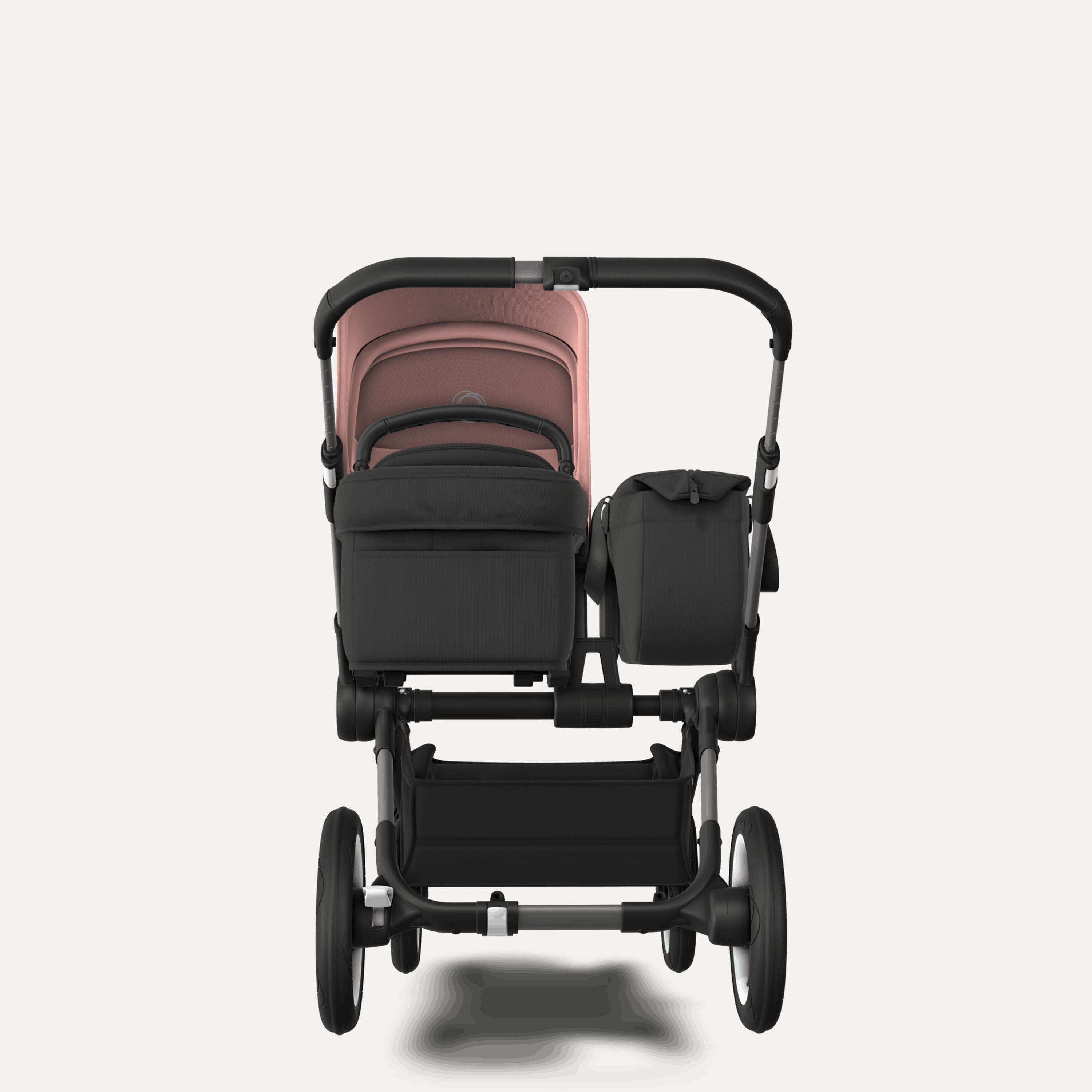 Bugaboo Donkey 5 Mono 2-in-1 stroller graphite base, midnight black fabrics, morning pink sun canopy - Main Modal Image Slide 3 of 11