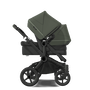 Bugaboo Donkey 5 Duo bassinet and seat stroller black base, midnight black fabrics, forest green sun canopy - Thumbnail Slide 4 of 12