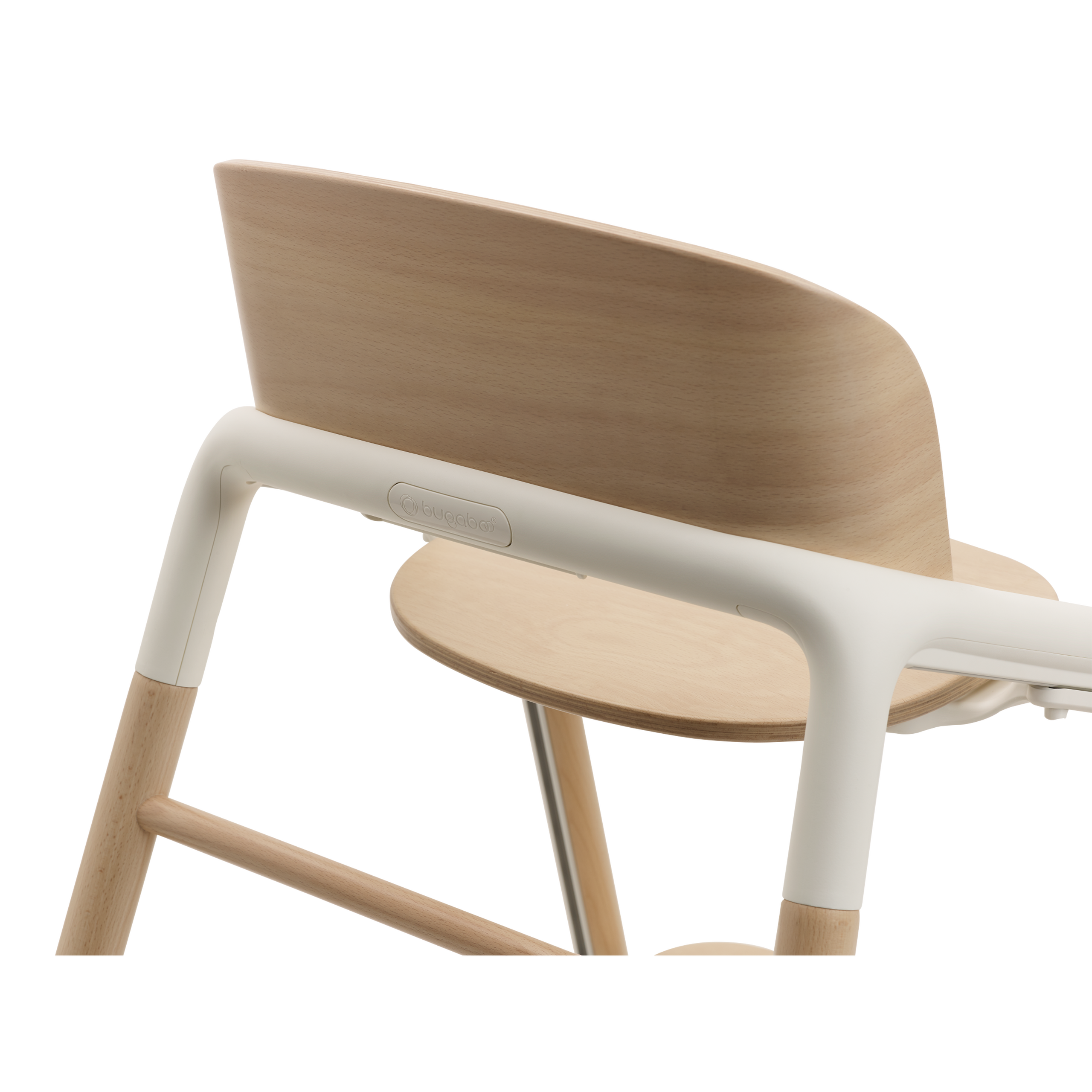 Back of the Bugaboo Giraffe chair in neutral wood/white. - Thumbnail Slide 3 of 8