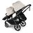 Bugaboo Kangaroo tandem stroller black base, midnight black fabrics, misty white sun canopy - Thumbnail Slide 5 of 18
