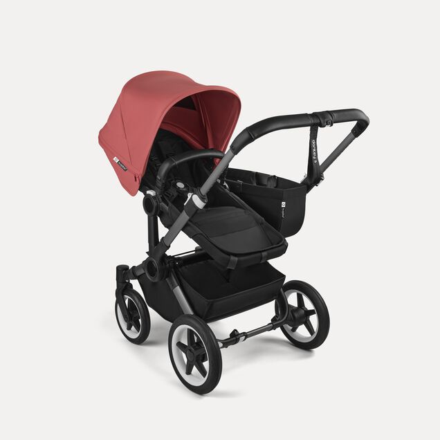Bugaboo Donkey 5 Mono 2-in-1 stroller graphite base, midnight black fabrics, sunrise red sun canopy - Main Image Slide 2 of 12