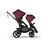 Bugaboo Kangaroo Double bassinet and seat pram black base, dark cherry red fabrics, dark cherry red sun canopy - Thumbnail Slide 1 of 18