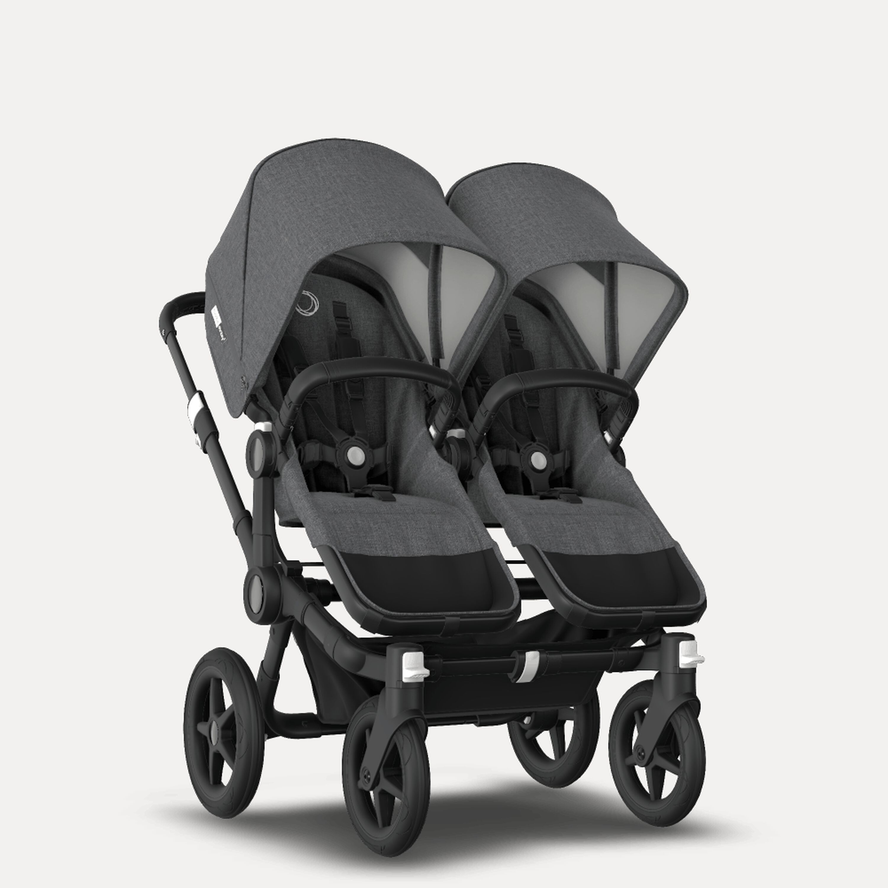 Bugaboo Donkey 3 Twin travel system grey melange sun canopy, grey melange fabrics, black base - Main Modal Image Slide 11 of 18