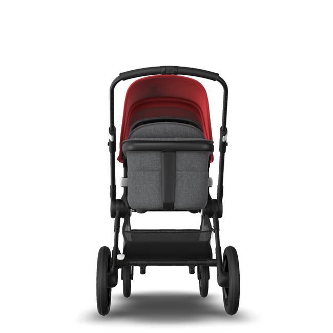 Bugaboo Fox 2 seat and bassinet stroller red sun canopy, grey melange fabrics, black base - Main Image Slide 3 van 10