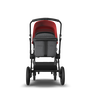 Bugaboo Fox 2 seat and bassinet stroller red sun canopy, grey melange fabrics, black base - Thumbnail Slide 3 van 10