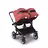 Bugaboo Donkey 5 twin stroller graphite base, midnight black fabrics, sunrise red sun canopy - Thumbnail Slide 4 of 12