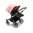 Bugaboo Donkey 5 twin stroller graphite base, midnight black fabrics, morning pink sun canopy - Thumbnail Slide 2 of 10