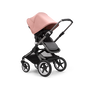 Bugaboo Fox 3 seat stroller with graphite frame, grey fabrics, and pink sun canopy. - Thumbnail Slide 1 of 7
