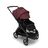 Bugaboo Dragonfly seat stroller black base, midnight black fabrics, dark cherry red sun canopy - Thumbnail Slide 3 of 16