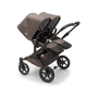 Bugaboo Donkey 5 Twin bassinet and seat stroller black base, mineral taupe fabrics, mineral taupe sun canopy - Thumbnail Slide 2 van 12