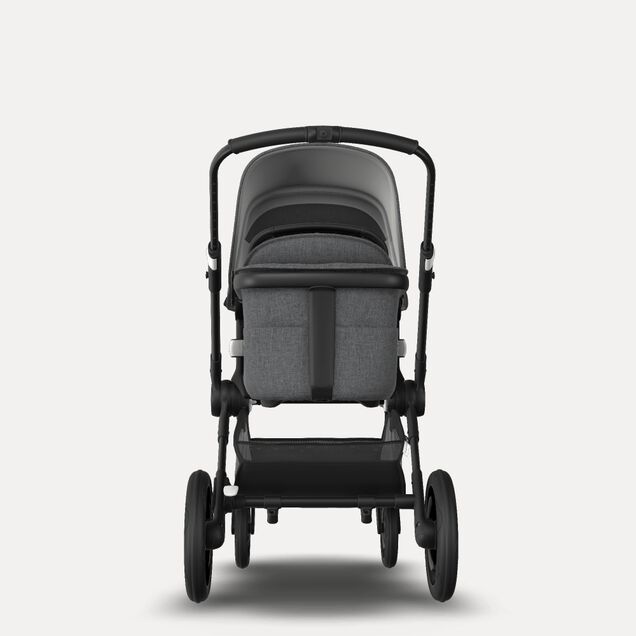 Bugaboo Fox 2 seat and bassinet stroller grey melange sun canopy, grey melange fabrics, black chassis - Main Image Slide 8 of 10