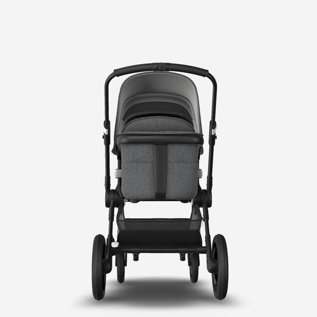 Bugaboo Fox 2 seat and bassinet stroller grey melange sun canopy, grey melange fabrics, black chassis - Main Image Slide 8 van 10